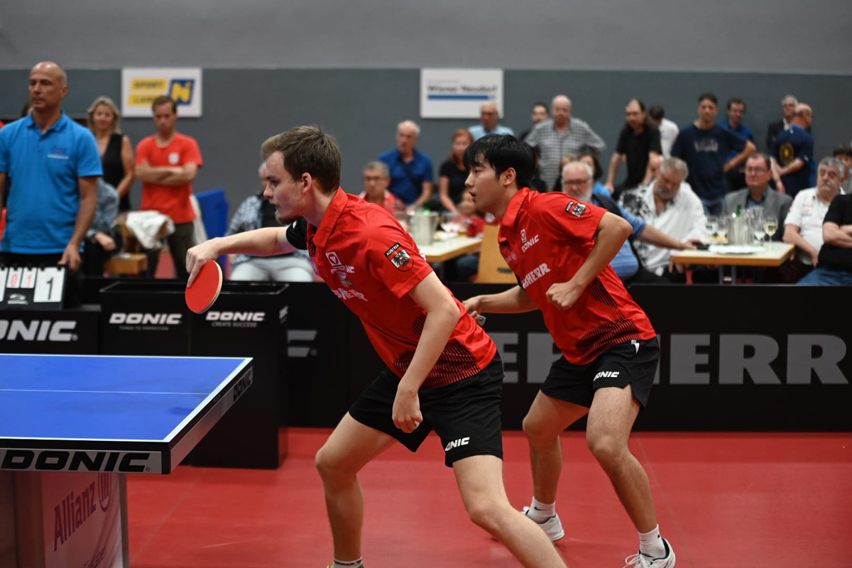 Damen- und Herren-Doppel lassen Mixed Team jubeln, Von 3:7 auf 8:7 – ÖTTV-Team feiert großartige Europa-Premiere in Wr. Neudorf